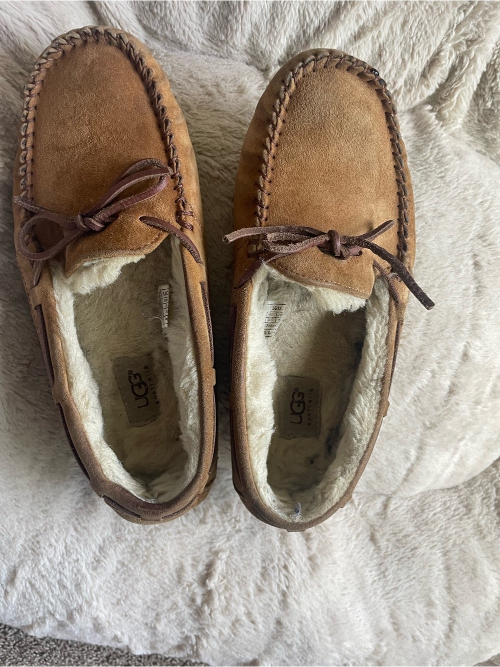 UGG Chestnut Brown Suede Moccasin Slippers
